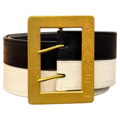 Pre-owned Chanel S/s 1995 Iconic Barbie Collection Runway Two Tone Black And White Belt
