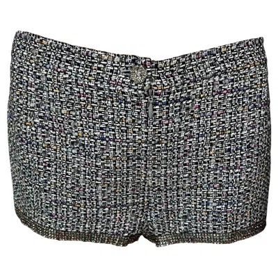 Pre-owned Chanel S/s 2011 Runway Cc Logo Crystal Embellished Mini Shorts In Black