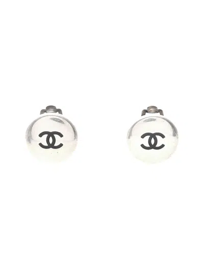 Chanel Stainless Steel Coco Mark Earrings (authentic Pre-loved) In Metallic