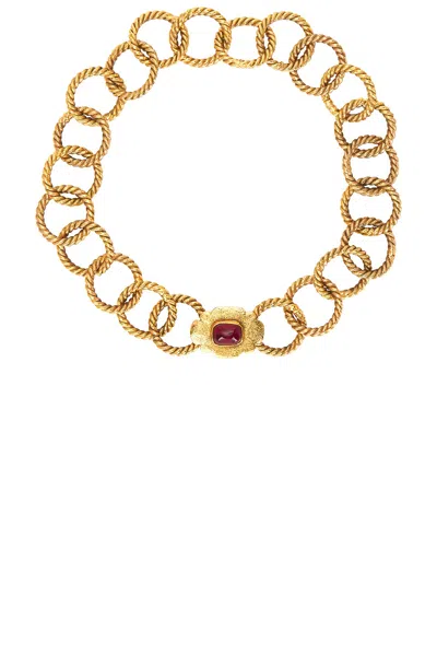 Pre-owned Chanel Stone Choker Necklace In Gold