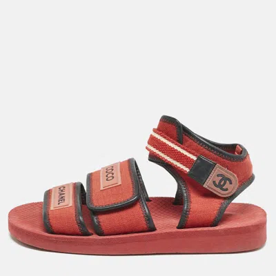 Pre-owned Chanel Strap Flat Sandals Size 37