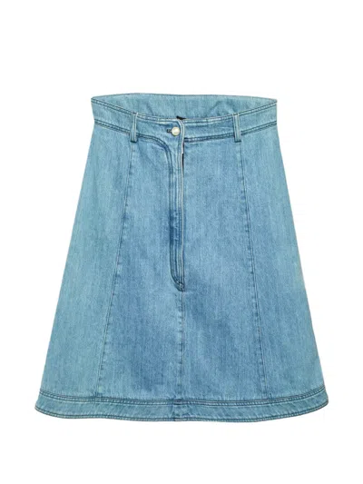 Pre-owned Chanel Strapless Denim Mini Dress In Blue