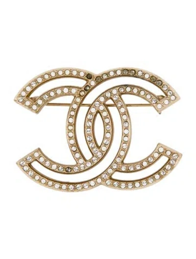 Pre-owned Chanel Strass Cc Brooch In Multi