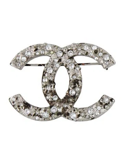 Pre-owned Chanel Strass Cc Brooch In Multi