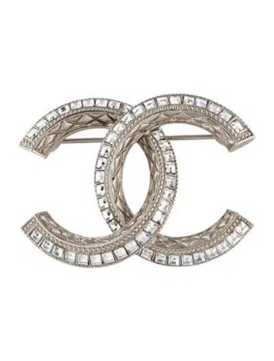Pre-owned Chanel Strass Cc Brooch In Multi
