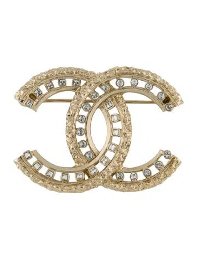 Pre-owned Chanel Strass Cc Brooch In Multi