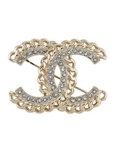Pre-owned Chanel Strass Cc Brooch In Multi