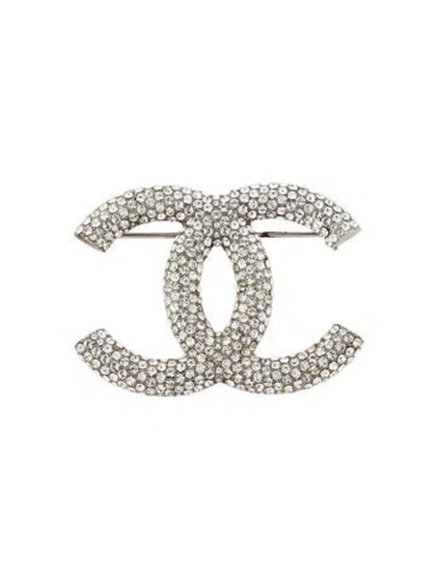 Pre-owned Chanel Strass Cc Brooch In Multi
