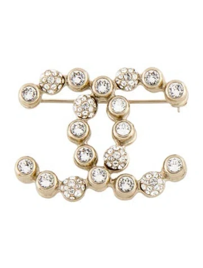 Pre-owned Chanel Strass Cc Brooch In Multi