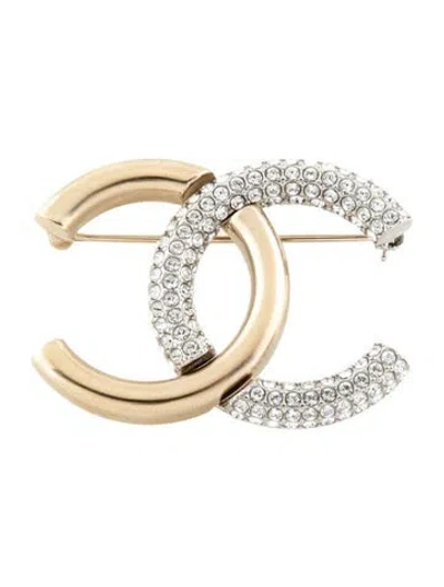 Pre-owned Chanel Strass Cc Brooch In Multi