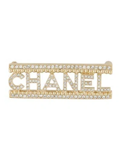 Pre-owned Chanel Strass Cc Brooch Pin In Multi