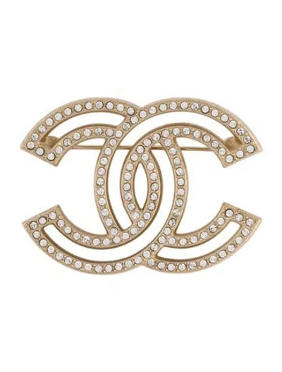 Pre-owned Chanel Strass Cc Brooch In Transparent