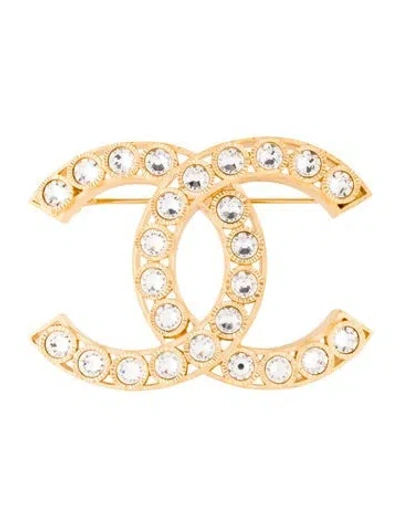 Pre-owned Chanel Strass Cc Brooch In Transparent
