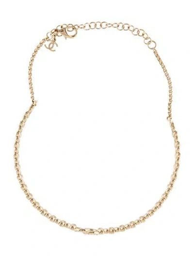 Pre-owned Chanel Strass Cc Choker Necklace, 15" In Multi