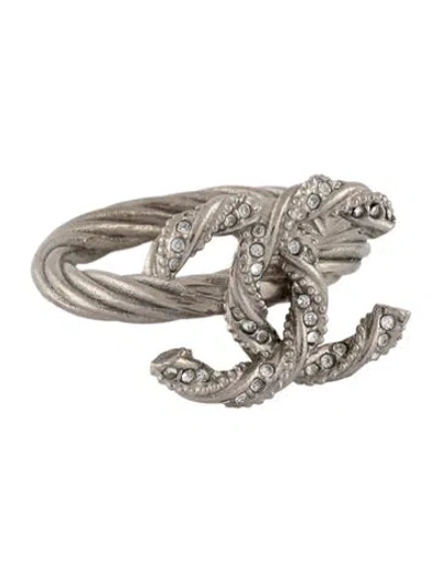 Pre-owned Chanel Strass Cc Cocktail Ring In Multicolor