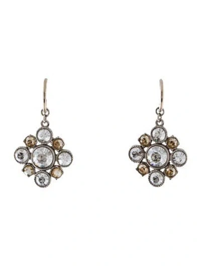 Pre-owned Chanel Strass Cc Flower Drop Earrings In Multi