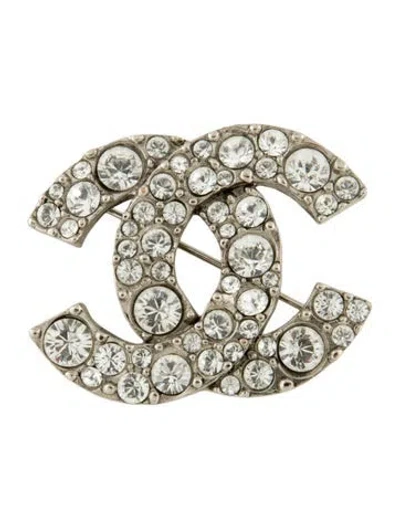 Pre-owned Chanel Strass Cc Pin Brooch In Multi