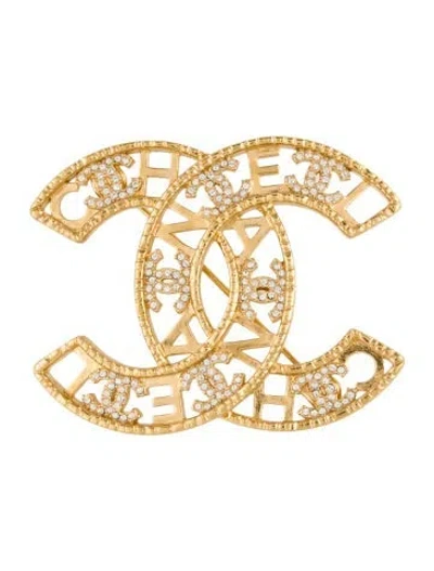 Pre-owned Chanel Strass "' Cc Brooch In Multi