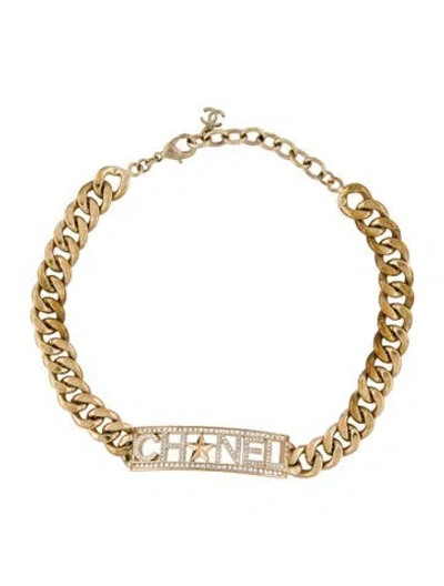 Pre-owned Chanel Strass '' Choker Necklace, 14" In Multi