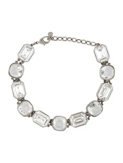 Pre-owned Chanel Strass Choker Necklace, 15" In Transparent