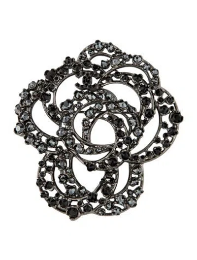 Pre-owned Chanel Strass Flower Pin Brooch In Multicolor