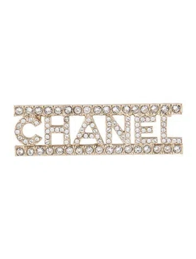 Pre-owned Chanel Strass Logo Brooch In Multi