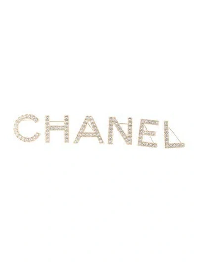 Pre-owned Chanel Strass Logo Letters Brooch Set In Multi