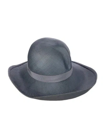 Pre-owned Chanel Straw Sun Hat In Blue