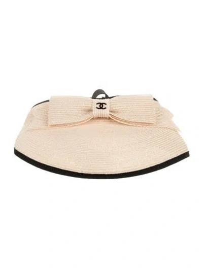 Pre-owned Chanel Straw Visor Cap In Neutrals