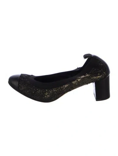 Pre-owned Chanel Stretch Spirit Interlocking Cc Logo Slingback Pumps In Multi