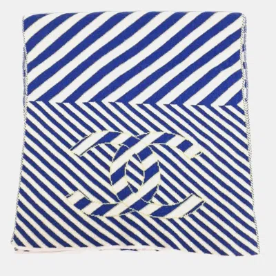 Pre-owned Chanel Striped Big Muffler And Shawl In Multi