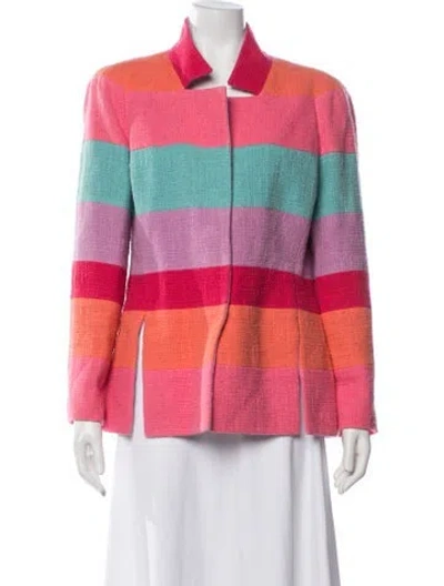 Pre-owned Chanel Striped Jacket In Pink