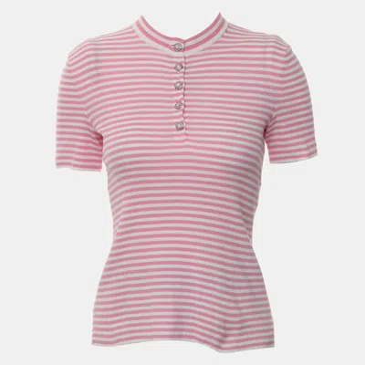 Pre-owned Chanel Stripes Top In Pink