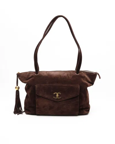 Pre-owned Chanel Suede Cc Tote Bag