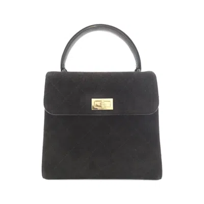 Pre-owned Chanel Suede Handbag () In Black