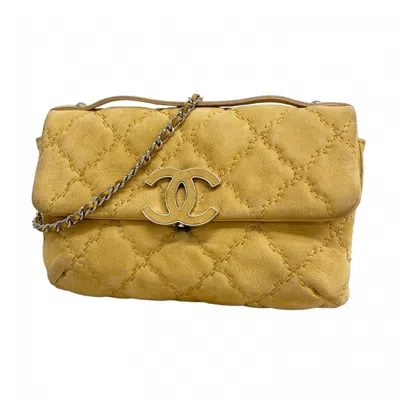 Pre-owned Chanel Suede Handbag () In Sand
