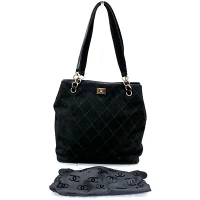 Pre-owned Chanel Suede Leather Pouch Tote Bag ()