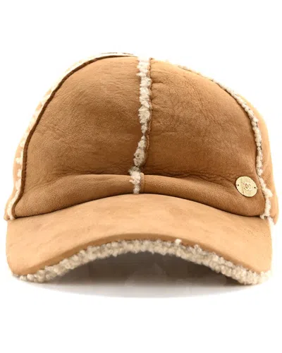 Pre-owned Chanel Suede Shearling Lambskin Cap Hat 57, Size Shearling (authentic Pre-  Owned)