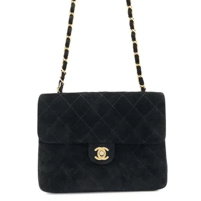 Pre-owned Chanel Suede Shoulder Bag () In Black