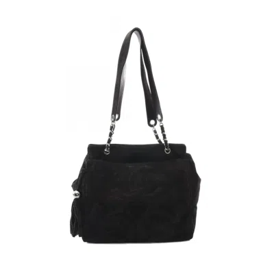 Pre-owned Chanel Suede Shoulder Bag () In Black