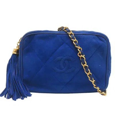Pre-owned Chanel Suede Shoulder Bag () In Blue