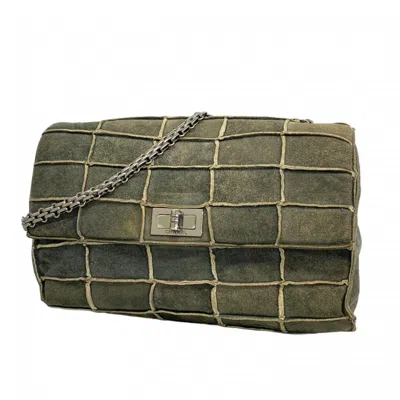 Pre-owned Chanel Suede Shoulder Bag () In Gray