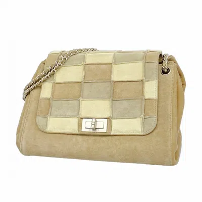Pre-owned Chanel Suede Shoulder Bag () In Sand