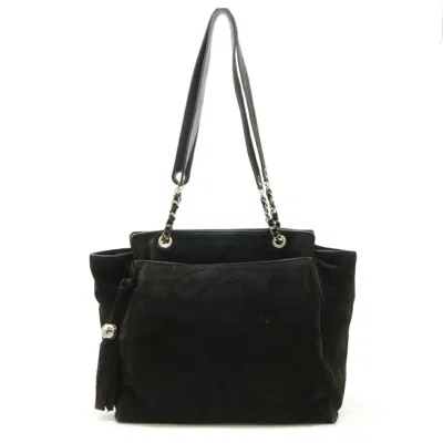 Pre-owned Chanel Suede Shoulder Bag Tote Bag () In Black