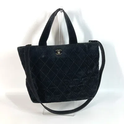 Pre-owned Chanel Suede Shoulder Bag Tote Bag () In Black