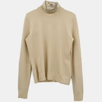 Pre-owned Chanel Sweater Beige 04a #42 In Sand