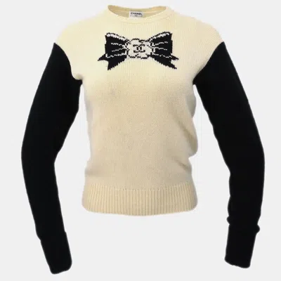 Pre-owned Chanel Sweater Off-white Size L