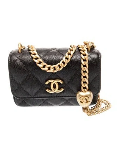 Pre-owned Chanel Sweetheart Clutch W/ Chain In Black