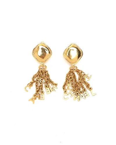 Pre-owned Chanel Swing Clip-on Earrings In Yellow