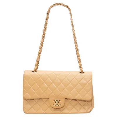 Pre-owned Chanel Tan  2002 Small Double Flap Bag In Brown